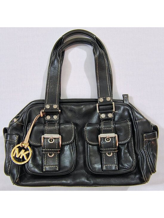 Michael Kors Handbags - Michael Michael Kors Black Leather Satchel Shoulder Bag – Y2K Multi-Pocket Purse